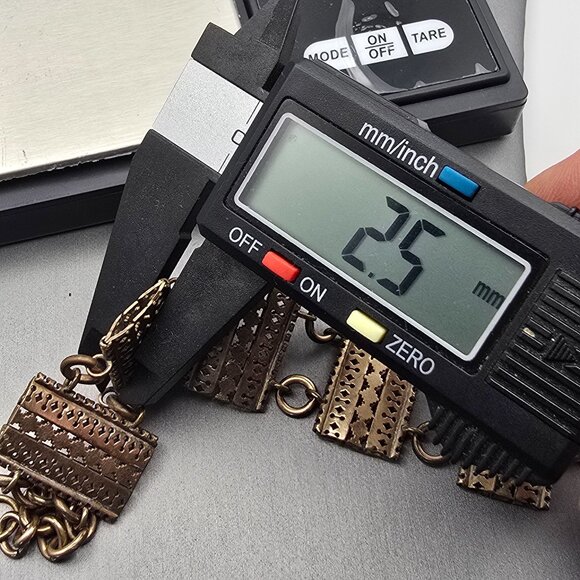 VTG Solid Copper Panel Link Bracelet 7" Geometric Cutout Designs Hook Clasp 50s - Picture 13 of 14